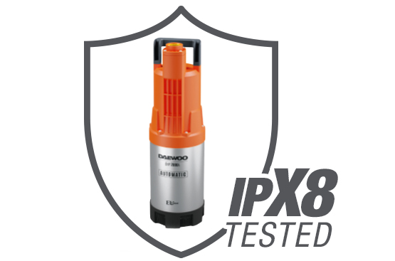 Корпус насоса выполнен из высококачественного пластика и нержавеющей стали и полностью защищен от попадания влаги внутрь него для полной безопасности и долгого срока службы